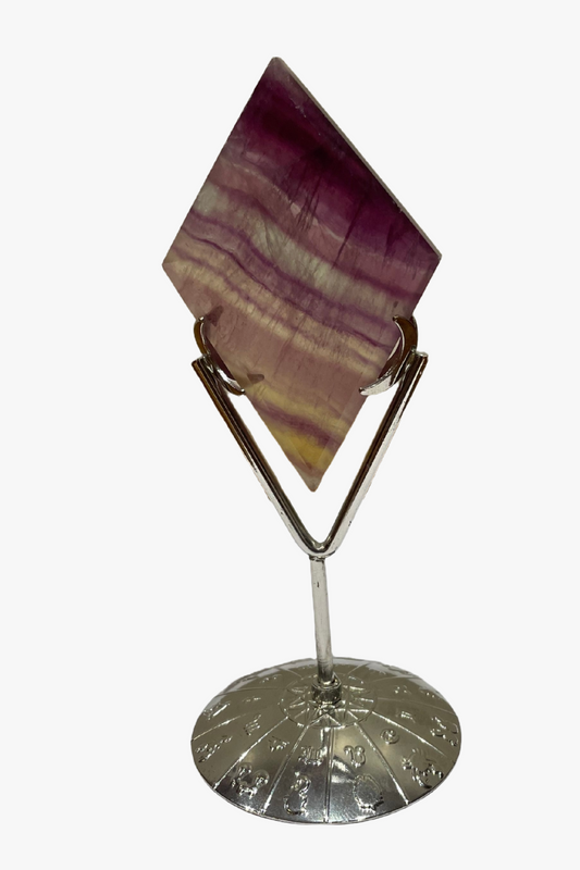 Natural Rainbow Fluorite on Stand