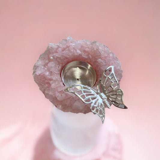 Rose Quartz Butterfly Tea Lights