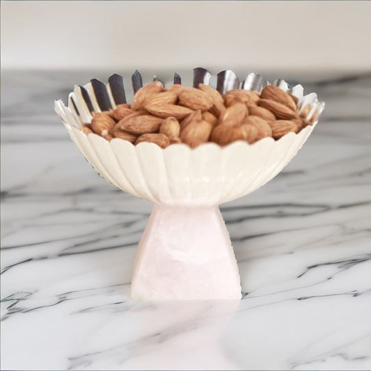 Sunflower Bowl on Rose Quartz Base