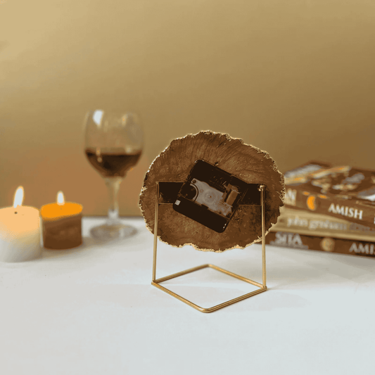Brown Crystal Agate Table Clock