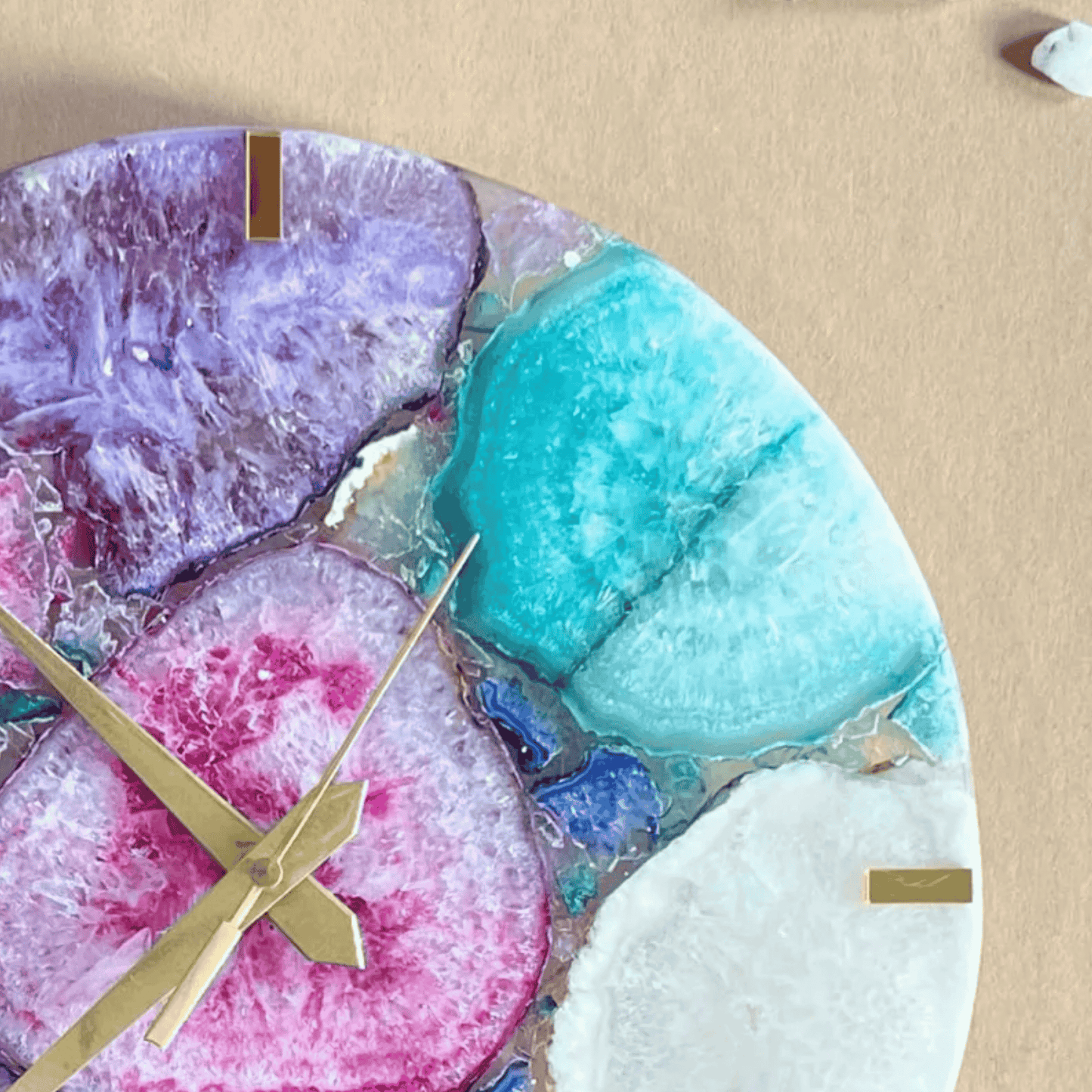Multicolour Agate Wall Clock