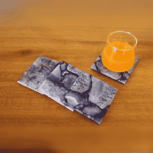 Agate Coaster Square - Blue
