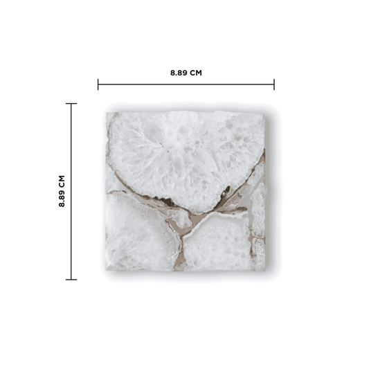 Agate Coaster Square - White