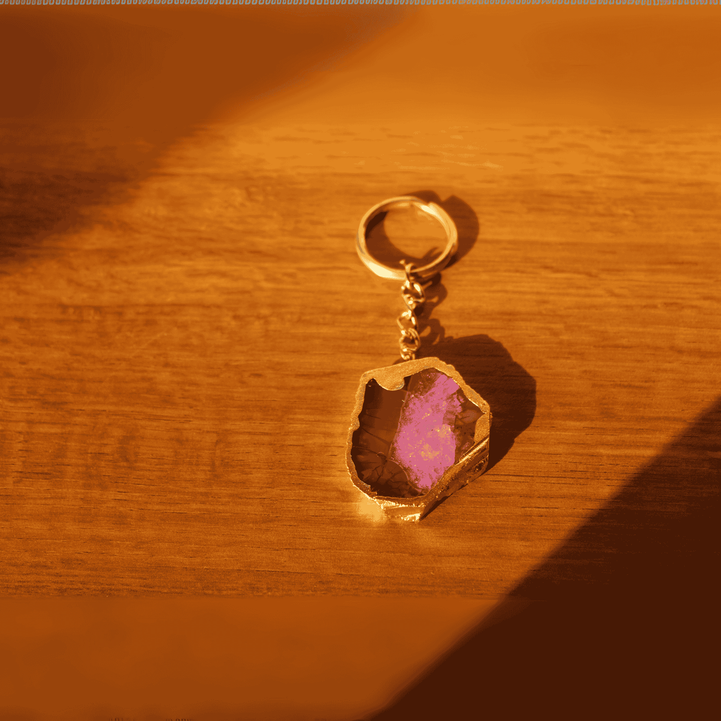 Agate Key Chain - Pink