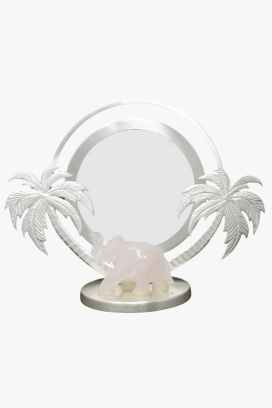 Rose Quartz Elephant Palm Tree Photo Frame