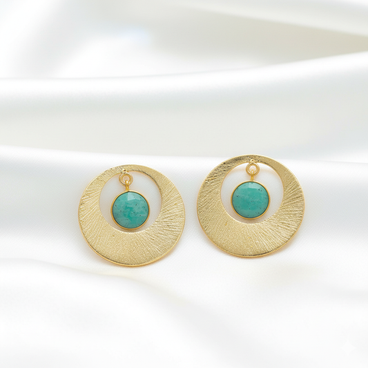 Amazonite coin earrings