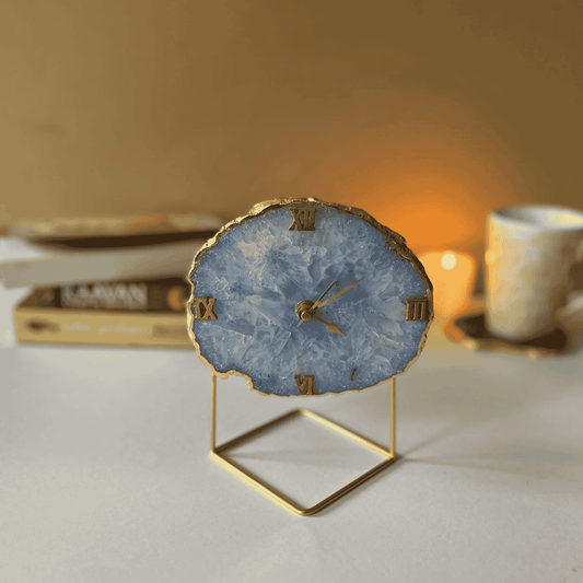 Blue Crystal Agate Table Clock