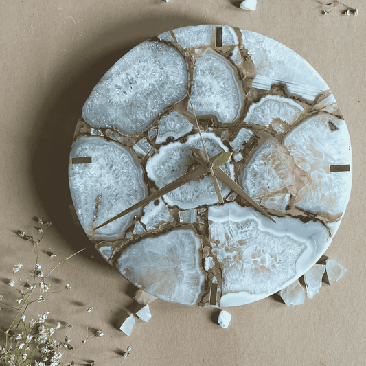 White Agate Wall Clock