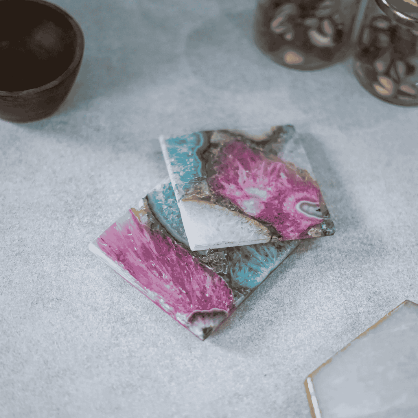 Agate Coaster Square - Mix